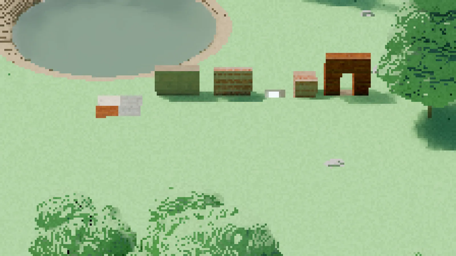 The same view after the fix: the doorway is open, the carved-away block is gone and the floors show.